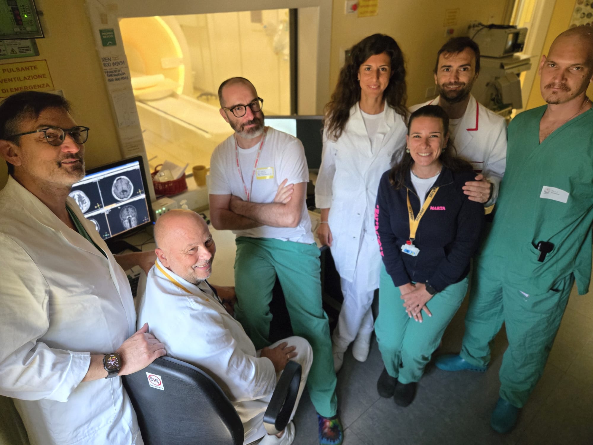 l'equipe di Neuroradiologia con il dott. Allegretti