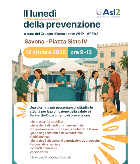 Il lunedì della prevenzione Savona 12 ottobre 2026