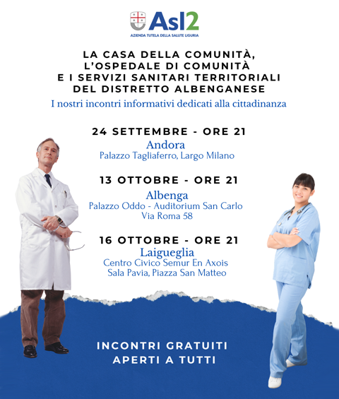 Albenga, Andora, Laigueglia: tre incontri aperti alla cittadinanza 