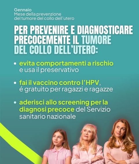 Gennaio è il mese della prevenzione del tumore del collo dell'utero