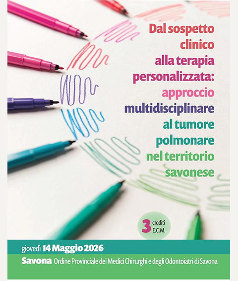 locandina corso Approccio multidisciplinare al tumore polmonare nel territorio savonese