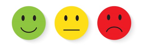 icone faccina sorridente, normale, triste